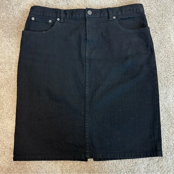 LRL Ralph Lauren Jeans Co black denim jean pencil skirt Sz 12 - Picture 10 of 10
